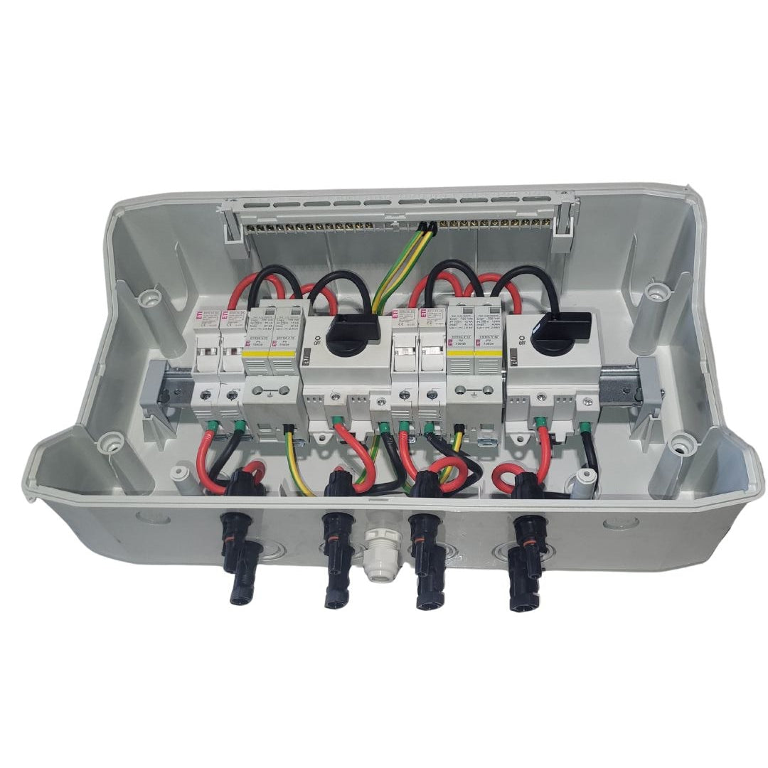 Tablou DC fotovoltaic 600V echipat 2 stringuri, IP66, ETI