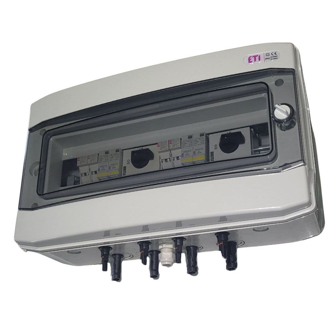 Tablou DC fotovoltaic 600V echipat 2 stringuri, IP66, ETI