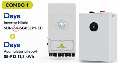 Kit Hibrid Deye SUN-6K-SG05LP1 + Baterie Deye SE-F12 11,8kWh
