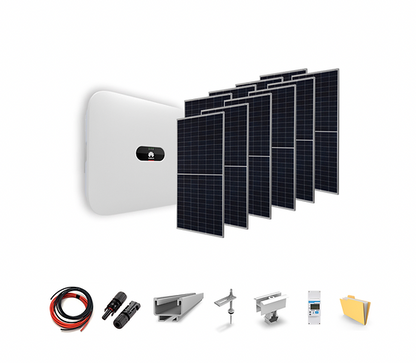 Kit complet sistem fotovoltaic hibrid Huawei 5.16kW, panouri LONGi