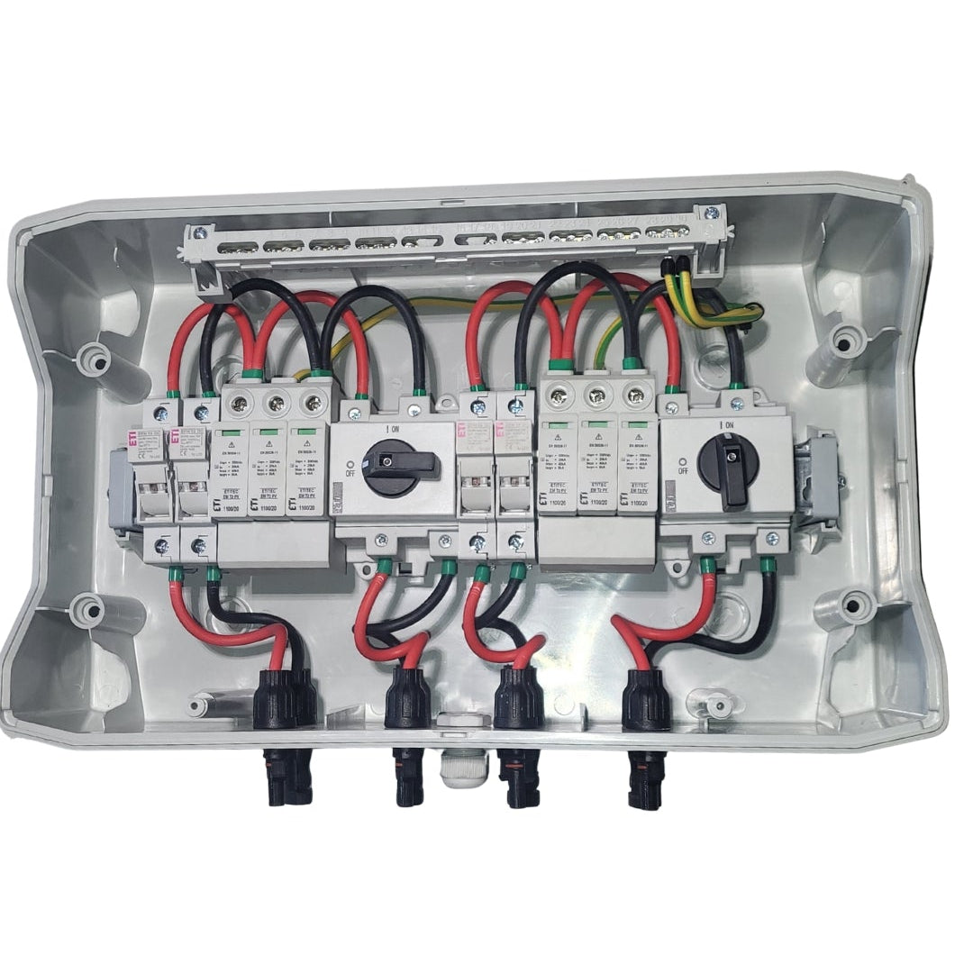 Tablou DC fotovoltaic 1000V echipat 2 stringuri, IP66, ETI