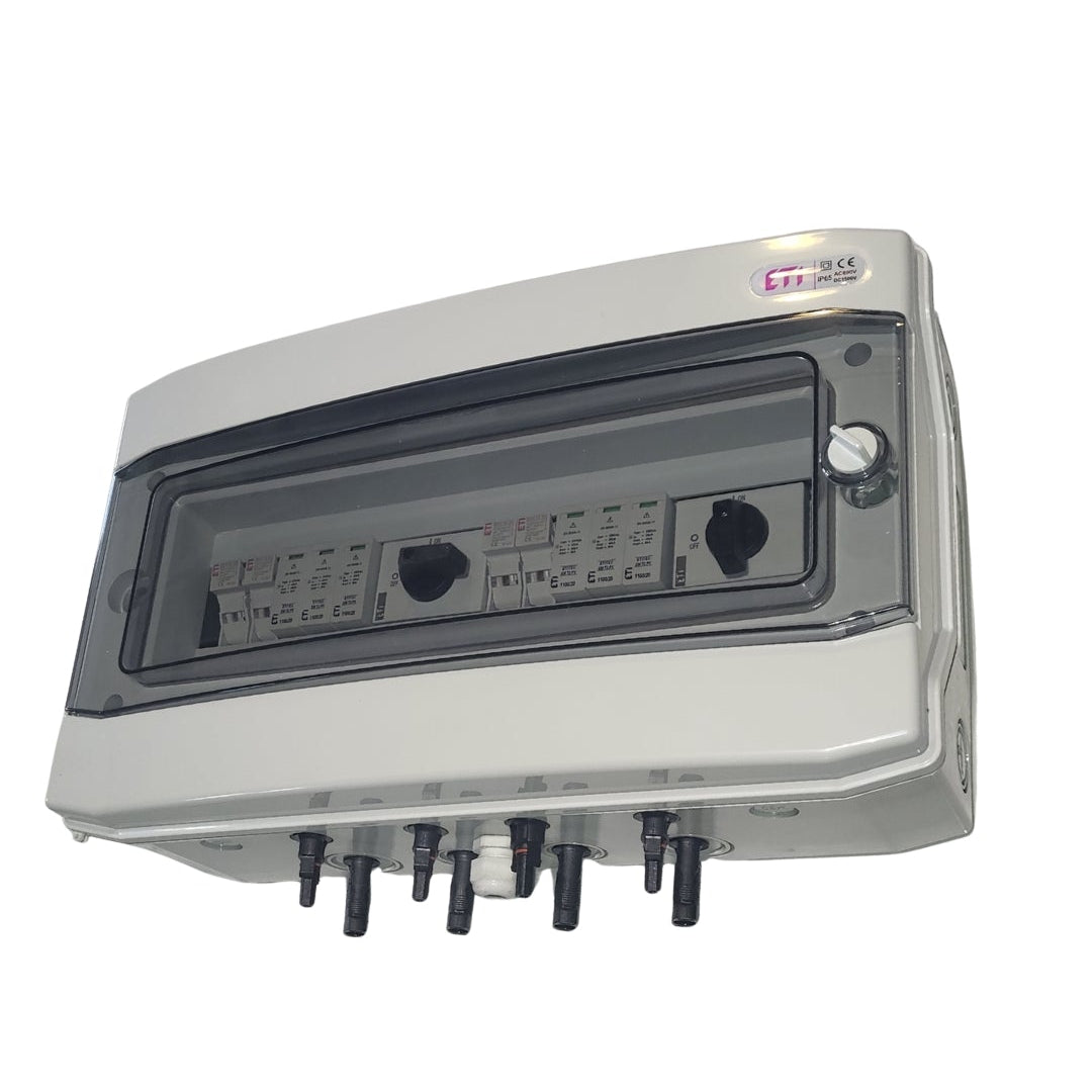 Tablou DC fotovoltaic 1000V echipat 2 stringuri, IP66, ETI