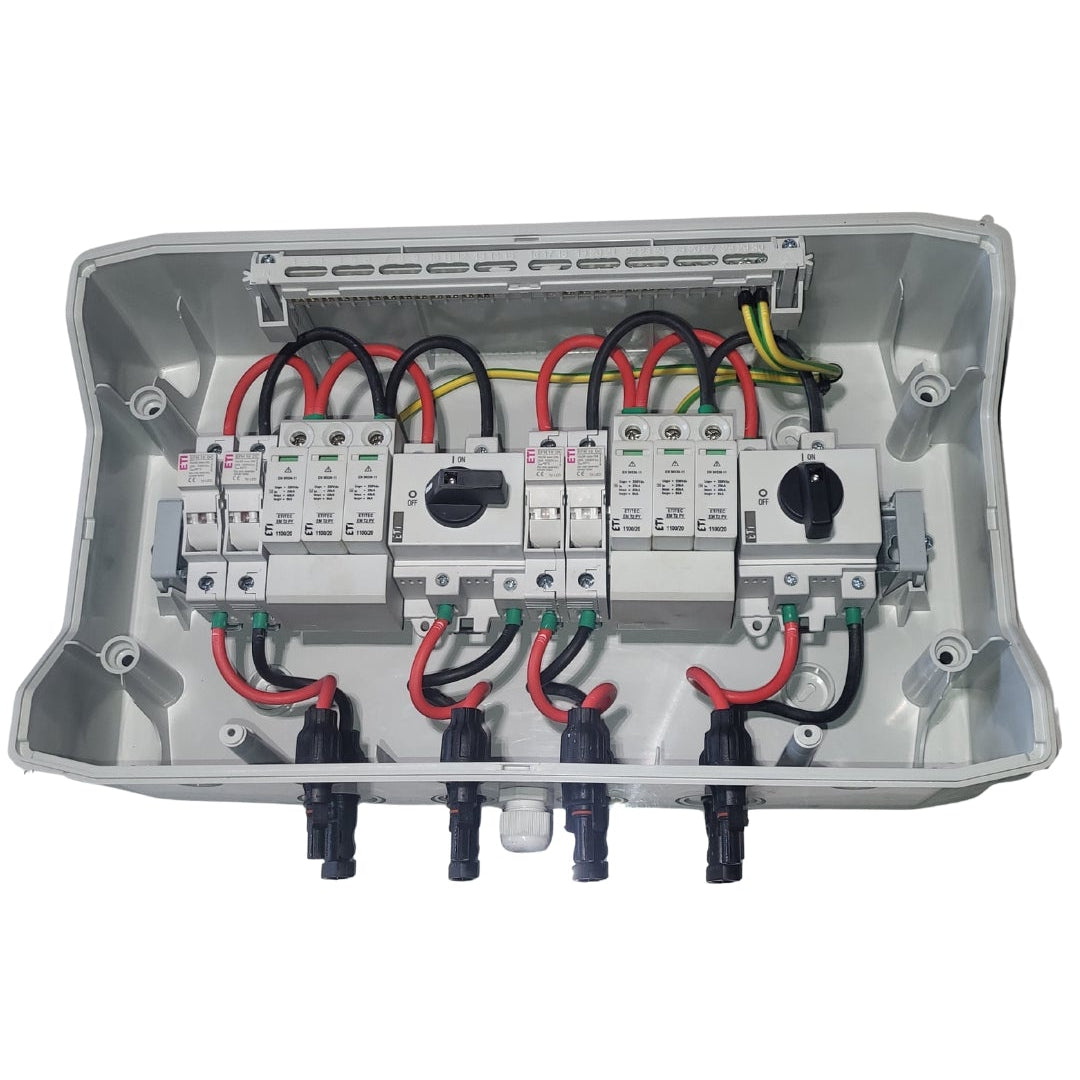 Tablou DC fotovoltaic 1000V echipat 2 stringuri, IP66, ETI
