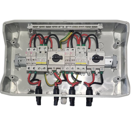 Tablou DC fotovoltaic 600V echipat 2 stringuri, IP66, ETI