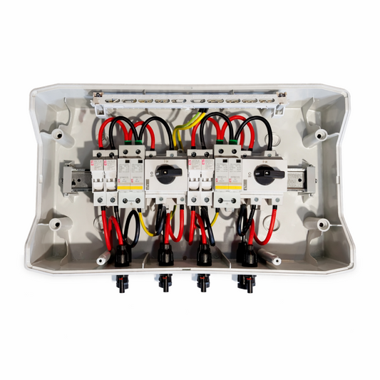 Tablou DC fotovoltaic 600V echipat 2 stringuri, IP66, ETI