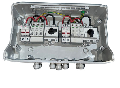 Tablou DC fotovoltaic 1000V echipat 2 stringuri, IP66, ETI-