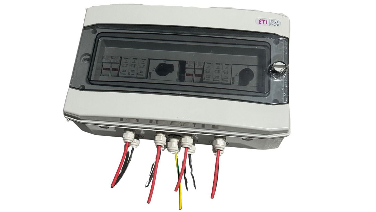 Tablou DC fotovoltaic 1000V echipat 2 stringuri, IP66, ETI-