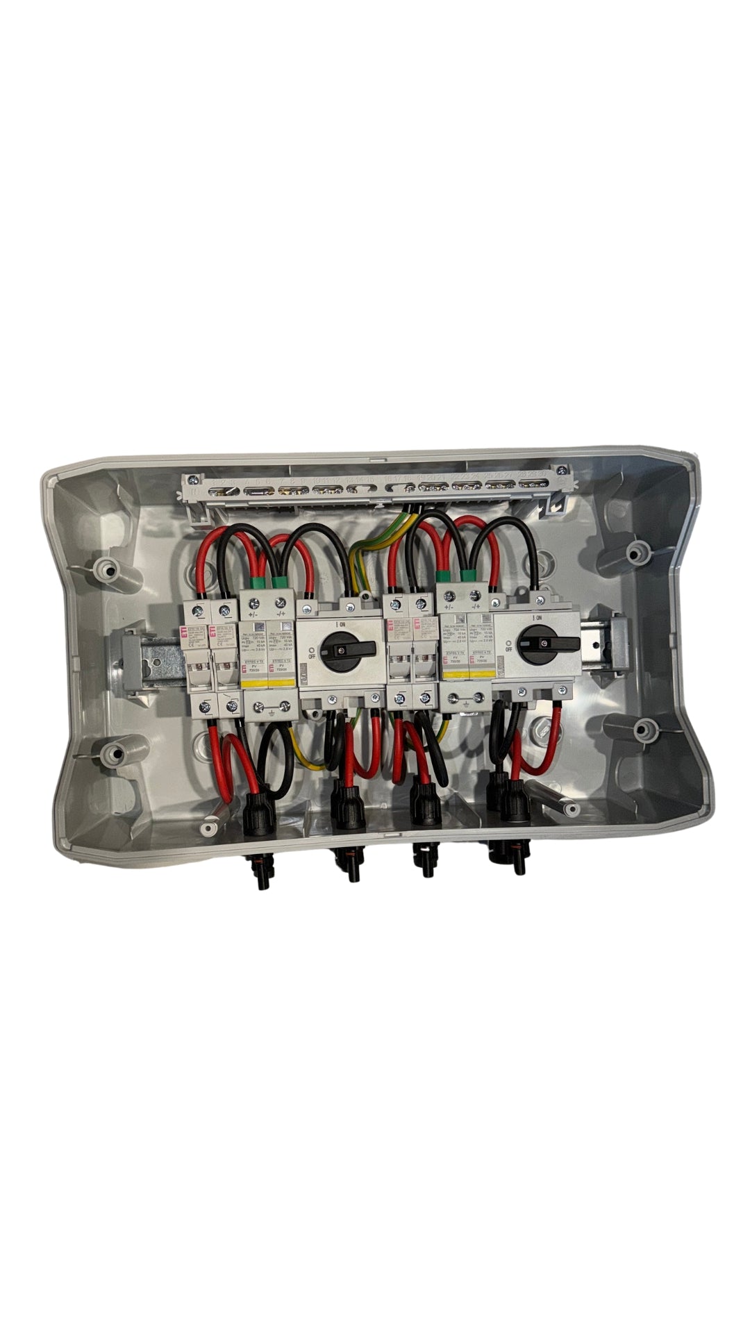 Tablou DC fotovoltaic 600V echipat 2 stringuri, IP66, ETI